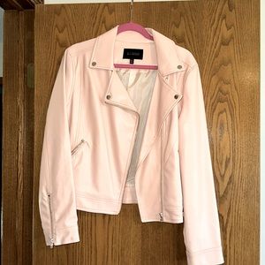 Blu Pepper Pale Pink Vegan Leather Motorcycle Jacket